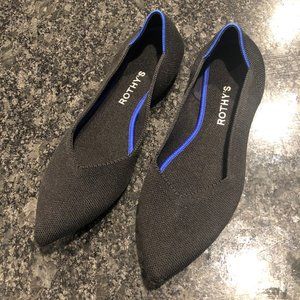 Rothy's the Point in Black Solid Size 9.5 Great Condition